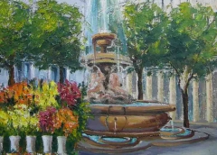 Piazza Fontana, Olio su tela, 60 x 50 cm