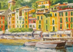 Portofino sotto il sole, Olio su tela, 50 x 40 cm