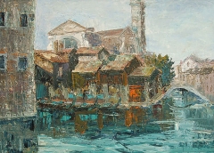 Venezia lo Squero, Olio su tela, 40 x 50 cm