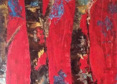 Alberi nella foresta, Olio su tela, 50 x 70 cm