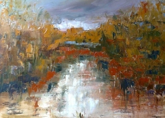 Temporale estivo, Olio su tela, 57 x 57 cm