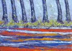 Tronchi spezzati, Olio su tela, 50 x 40 cm