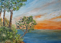 Bagliori serali, Olio su tela, 50 x 70 cm