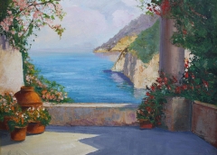 Costiera amalfitania, Olio su tela, 50 x 40 cm