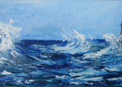 Scogliera, Olio su tela, 20 x 50 cm