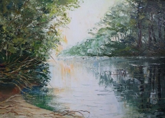 Ansa del fiume, Olio su tela, 50 x 70 cm