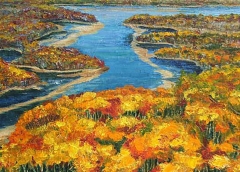 Autunno nel Midwest, Olio su tela, 30 x 60 cm