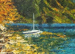 Paesaggio lacustre, Olio su tela, 40 x 50 cm