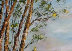 Scorcio fra i rami, Olio su tela, 40 x 80 cm
