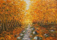 Settembre boschivo, Olio su tela, 50 x 70 cm