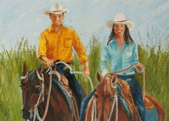 Cavalcata, Olio su tela, 70 x 50 cm