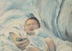 Nascita, Olio su tela, 60 x 40 cm