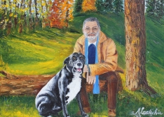 Papa e Kurt, Olio su tela, 50 x 40 cm